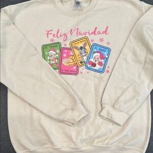 Gildan Holiday Cream Feliz Navidad Sweater
NWOT